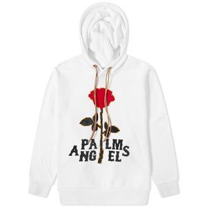 like new  PALM ANGELS ROSE LOGO POPOVER HOODY